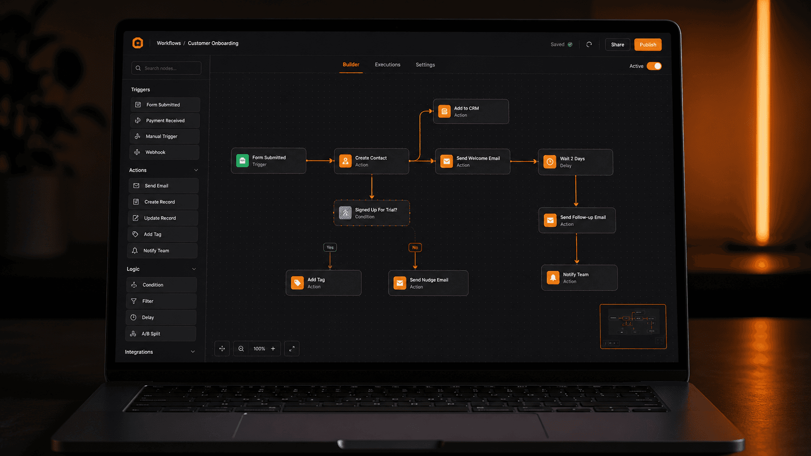 Vendarwon Flow workflow builder